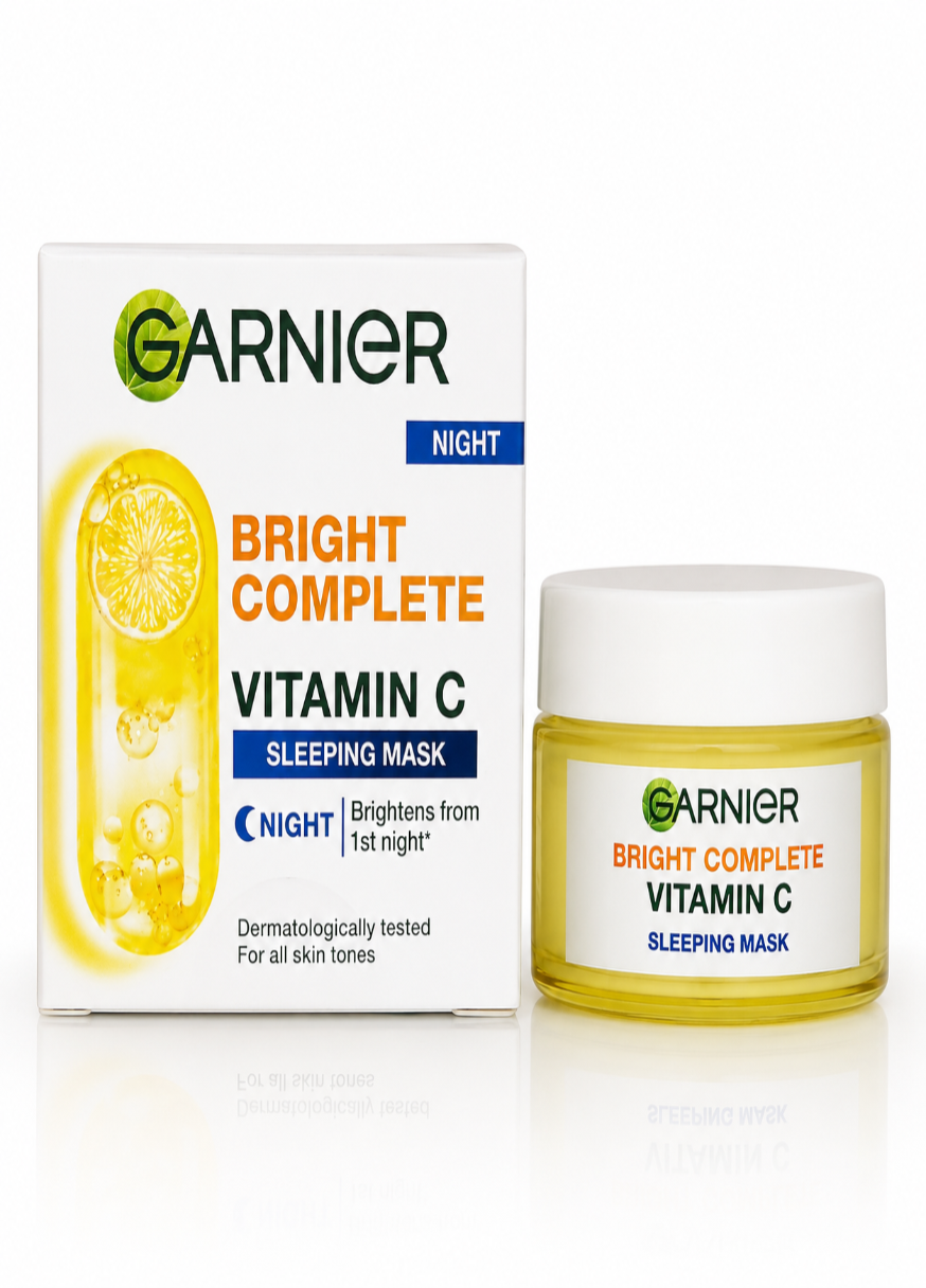 Garnier Bright Complete Vitamin C Sleeping Mask  Wake Up to Brighter, Glowing Skin Overnight